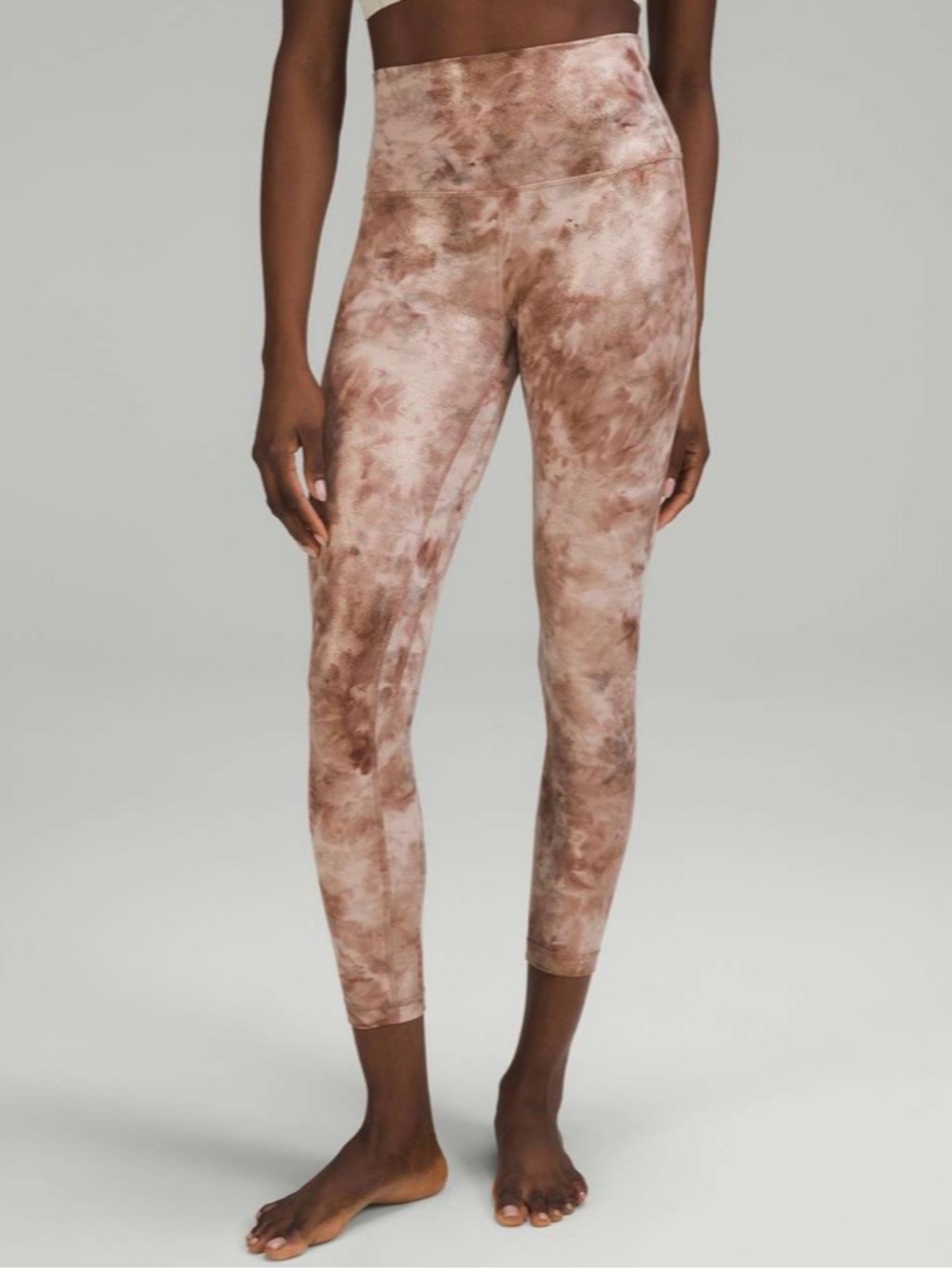 Lululemon Align High-Rise Pant 25” *Shine Diamond Dye Misty Shell Cacao Diffuse